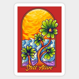 Still Alive Flower Illustration Magnet